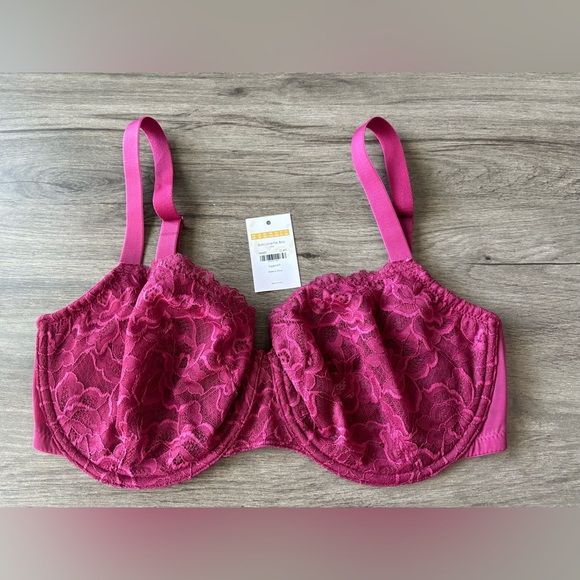 NWOT Delimira Balconette Bra Eggplant Lace Not Padded W/ Underwire Size 38F W685 - Picture 9 of 10